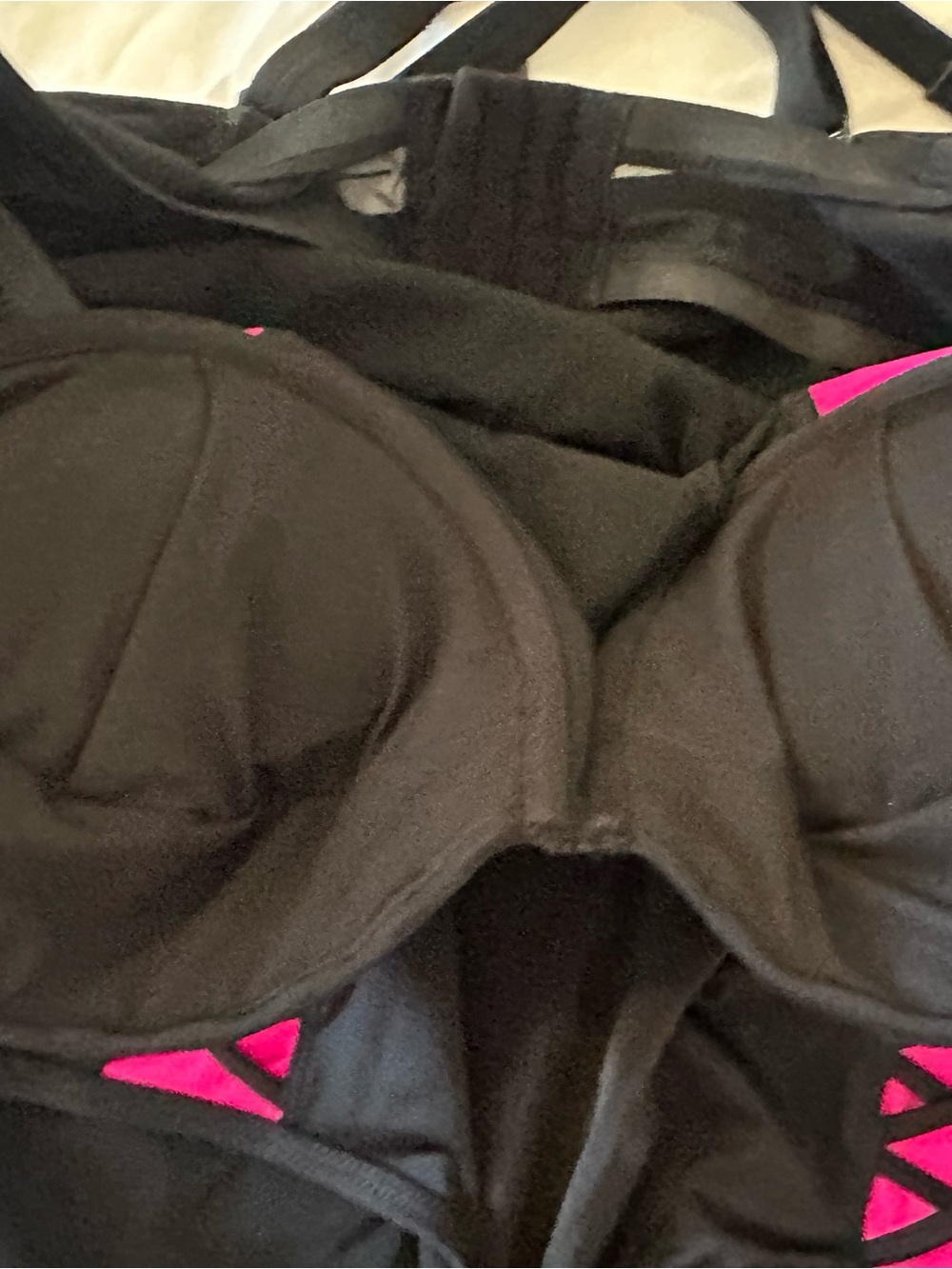 NWT Torrid Black One-Piece Swimsuit with Hot Pink Accents - Picture 9 of 16